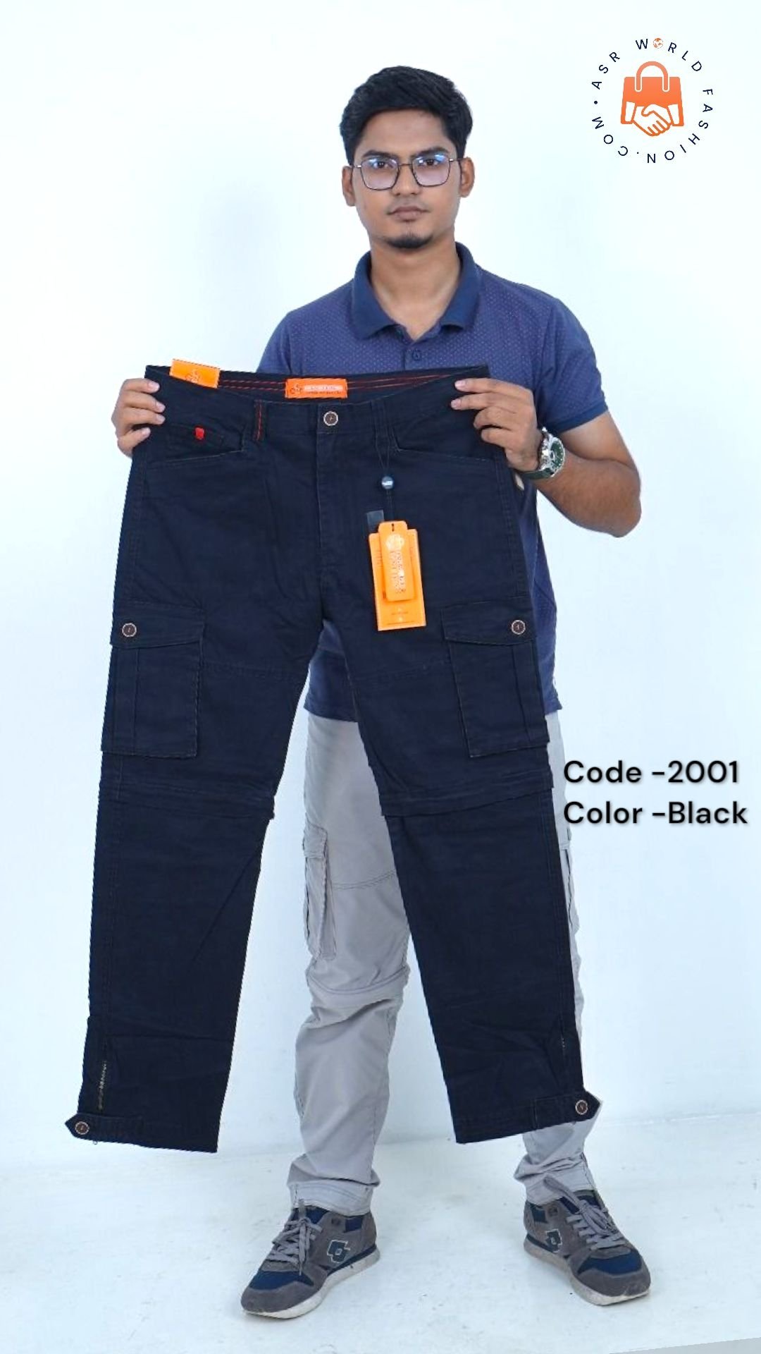 2 in 1 Cargo Pants (Black)_2001